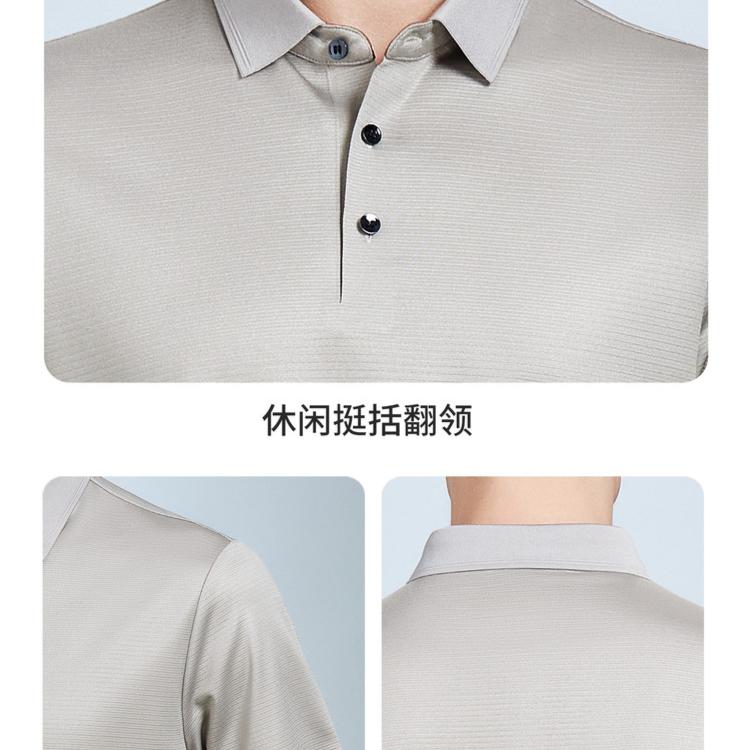 Summer high-end short sleeved polo shirt with acetate and mulberry silk, men's and middle-aged business casual T-shirt