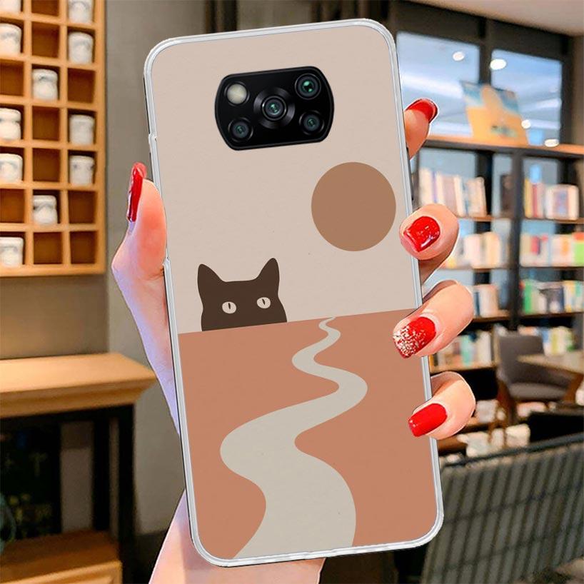 Art Cat Mount Fuji Japan Cover Phone Case For Xiaomi Poco F7 Ultra X7 X6 X5 Pro M7 Redmi 15C 15 13C 13 12C 12 10C 10 9A 9C 9T 9