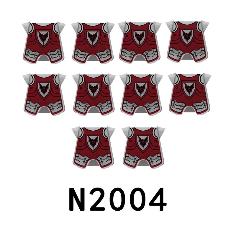 Mittelalterliche Militärburg Ritter Rüstung Bausteine Schulterpanzer Rüstungszubehör Roter Löwe Schwarzer Adler Waffensteine Spielzeug