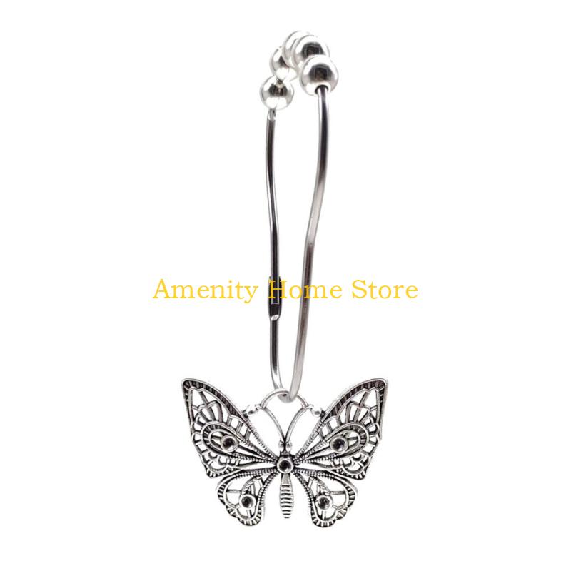 F26C Butterfly Bath Curtain Clip with Rustproof Seamlessly Roller Beads Technology for Effortlessly Curtain Movement