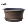 Decorative Pots for Living Room Bulb Plant Pot with Saucer, 10 Inch 13 Wide Flowerpot Lightweight Resin Planters Drainage Holes, Indoor Outdoor