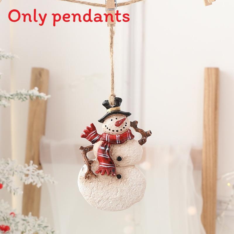 Christmas Holiday Tree Ornaments With Resin Santas Snowmen And Classic Festive Figures