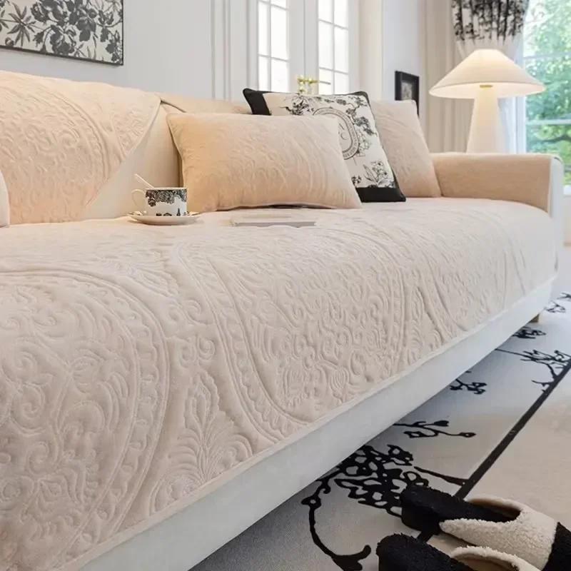 Thick Plush Sofa Cover Universal Non-Slip Couch Cover Towel Sofa Protective Mats for Living Room Home Decoration Sofa Cushion