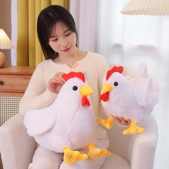Rooster Plush Toy Cotton Filled Lovely Simulation Poultry Doll Plushies Companion Sofa Cushion Stuffed Cartoon Chicken Doll Kids Toy