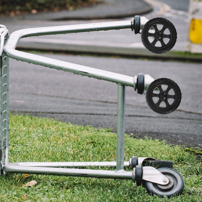 2Pcs Shopping Cart Wheels Replacement Heavy Duty Plastic Wheels for Grocery Trolley Foldable Cart Wheel Parts Smooth Rolling