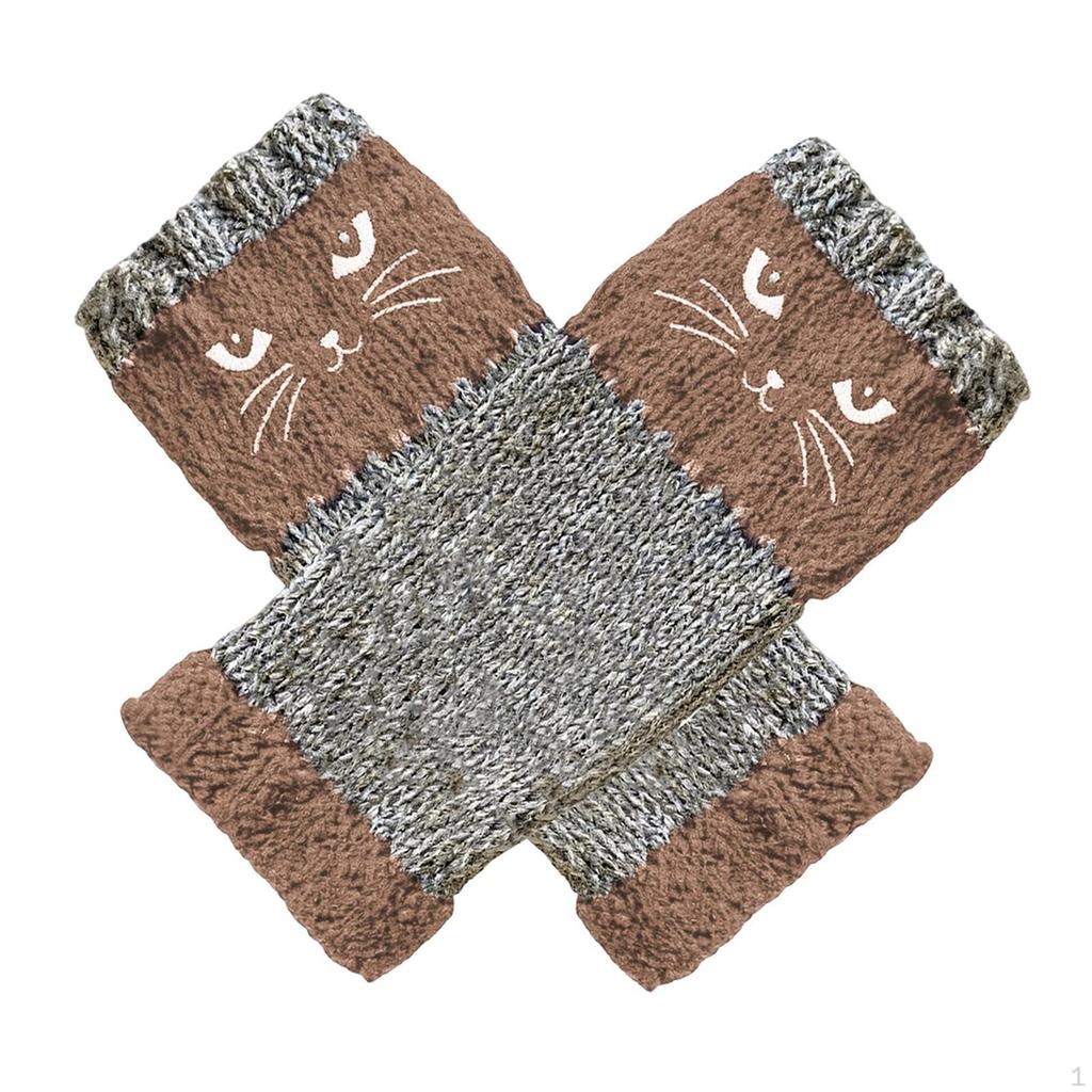 Fingerless Gloves Cold Weather Fashion Wrist Warmer Knit Sleeves for Women