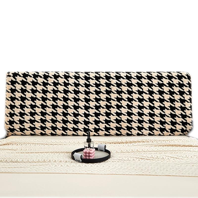 Houndstooth Headboard Cover Full Queen  King Comfortable Bed Head Slipcover for King Size Washable Anti-Dirty Headboard Protector Washable Bedroom