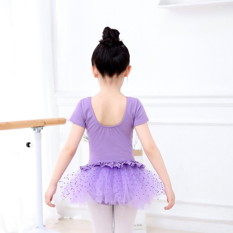 Buntes Mond-Ballett-Tanz-Outfit für Kinder – Sommerlicher kurzärmliger Gazerock für Aufführungen