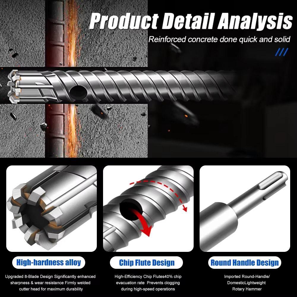 SDS-Plus Rebar Drill Bit High Hardness Electric Hammer Drill Bit  For Heavy-Duty Rebar Penetration