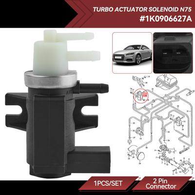 Turbo elektromagnetyczny N75 zawór ciśnieniowy kontroli podciśnienia doładowania dla VW T5 Transporter 1.9, 2.0 i 2.5 TDI A3 A4 1K0906627A 1K0906627B