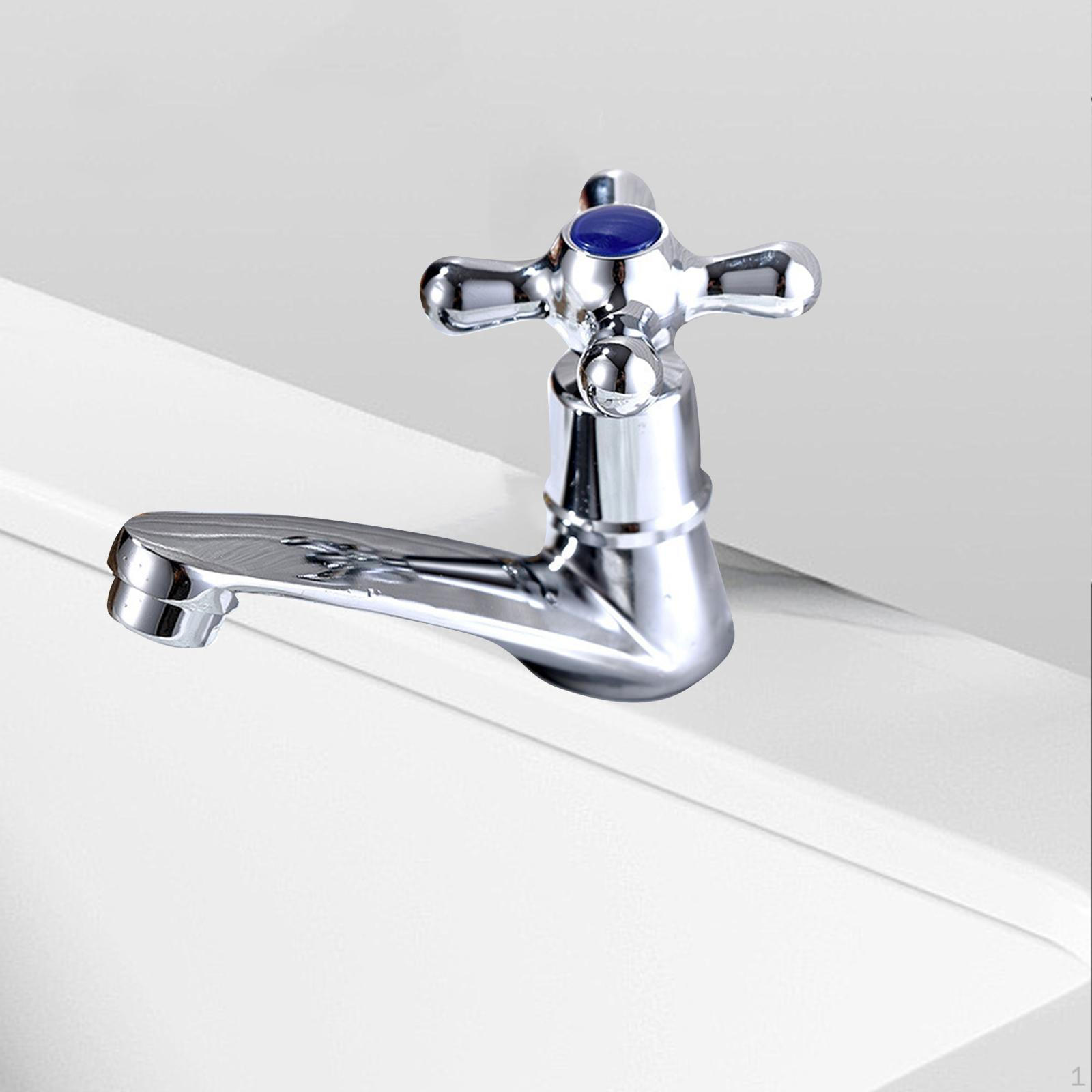 

Смеситель для раковины в ванной комнате, одинарный, холодный, быстро открывающийся, серебристый, плавный поток воды, легкий