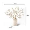 Brass Sculpture Artificial Coral Tree Marble Base Hollow Gold Tree Metal Decorative Figurines Home Decoration Accessories