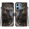 Handmade PU Leather Flip Case for Xiaomi Redmi Note 14S Anti-Slip Shockproof Cover with Wrist Strap & Heart/Rose Cat Designs