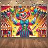One-person Carnival Celebration Background Banner Circus Clown Theme Polyester Durable Material Indoor Room Festival Party