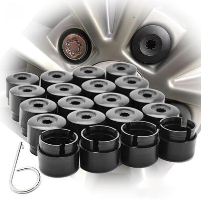 Automotive Accessory Wheel Bolt Caps for 2003-2020 Quick Installation Wheel Nut Caps Screw Cover Black