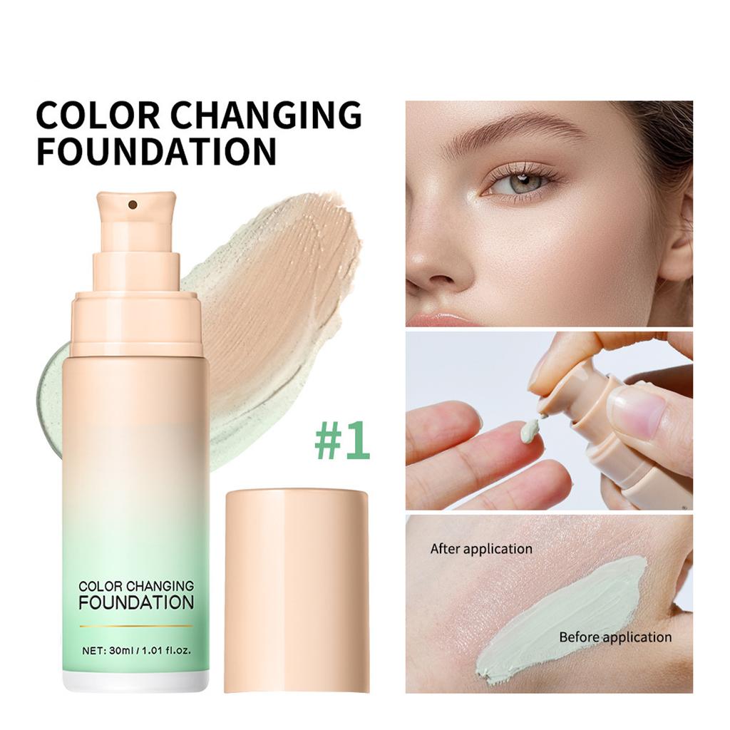 1Pc 30ML Lightweight Foundation for Women Girls Natural Finish Makeup High Coverage Long Wearing Nude Shade Enhances Skin Brightness Cosmetic