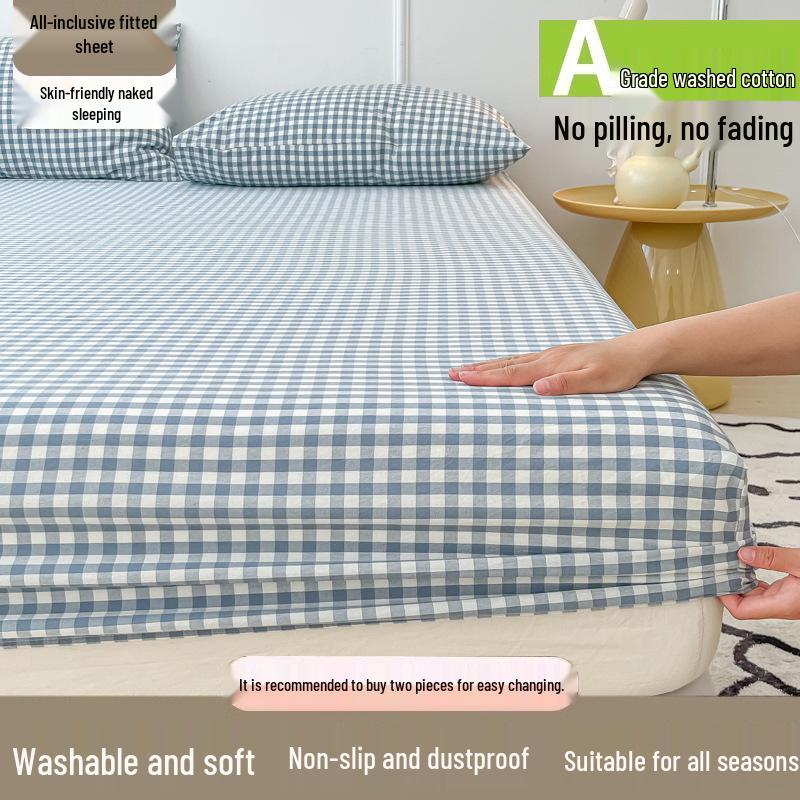 2025 All-Season Solid Color Fitted Sheet - Full Cotton Dustproof Mattress Protector