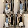 French Style Long Dress With Lace Paneling For Casual Wear In Spring 2026