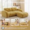 Modular Modern 2-Seater Sofa with Stool, High-Density 32D Foam, Suitable for Living Room, Pet-Friendly Chenille Fabric, Non-Slip Design, Yellow