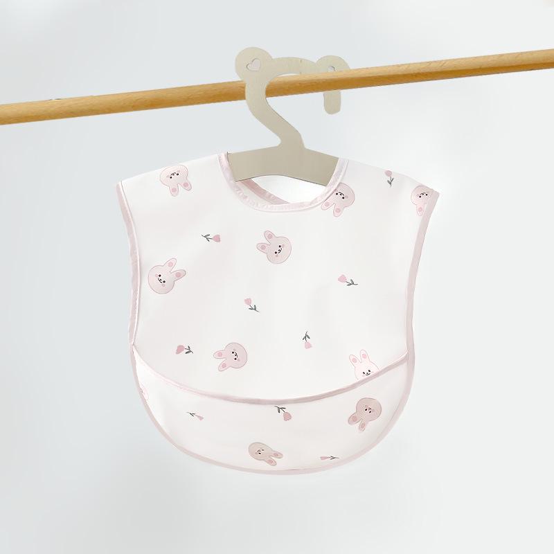 Waterproof Cotton Baby Apron: Stain-Resistant PU Reversible Bib with Pocket for Toddlers and Infants.