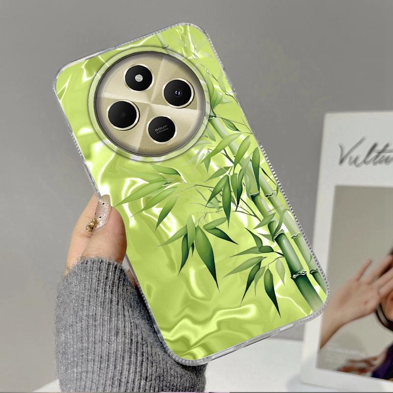 Bamboo Leaf Flower Women Girls Water Texture Case For Xiaomi Poco X3pro X5 M6 X6 X3 NFC M5s M6 Pro C75 C61 Bumper Fundas Cover