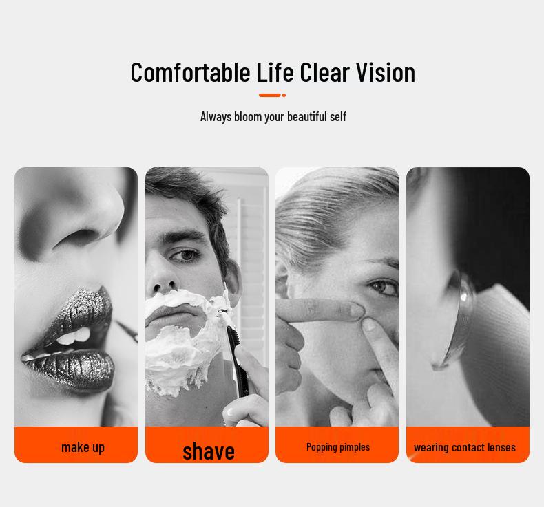 8-Inch Double-Sided LED Makeup Mirror: Wall-Mounted, Folding, Retractable, Lighted, Magnifying, Rechargeable Bathroom Vanity Mirror.