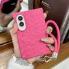 Lanyard Wrist Strap Case For Samsung Z Fold 8 Wrinkles 3D Water Ripples Cases for Galaxy ZFold 8 7 6 5 Fold8 Slim Matte PC Cover