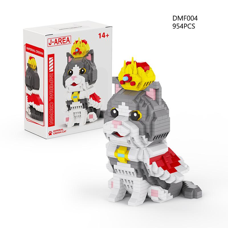Non-Toxic Kids Gifts Animal Toys Building Blocks Pet Series Dog Cat Plastic Mini Bricks Kawaii Ornaments Christmas Gifts
