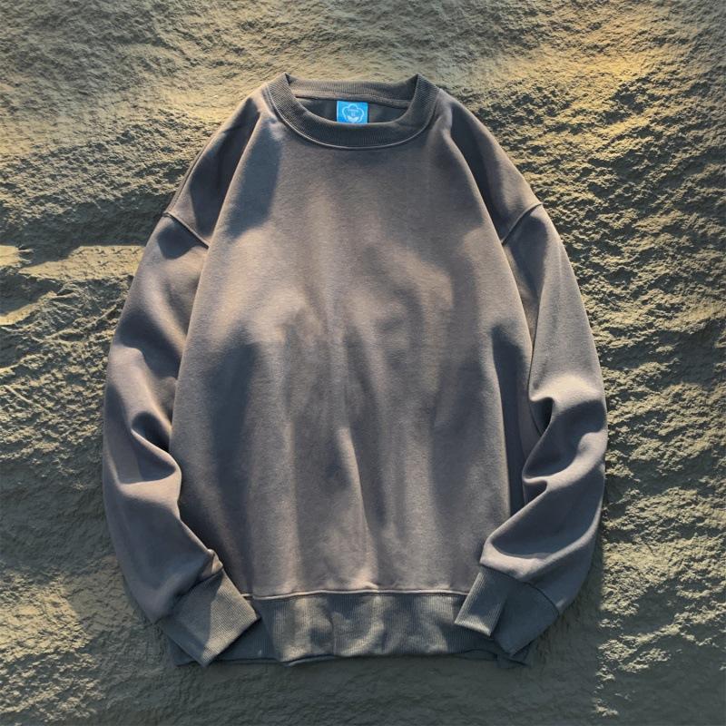 High Quality Men's Casual Heavy Pullovers Sweatshrit Solid Cotton Unisex Autumn Sweatshirt