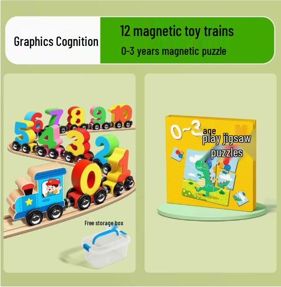 Magnetic Number Train Toy: Educational Building Blocks for Kids Ages 2-6