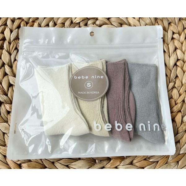 Bebenine Newborn Dalgona Knee Socks 4-Piece Set, Korean Baby Products