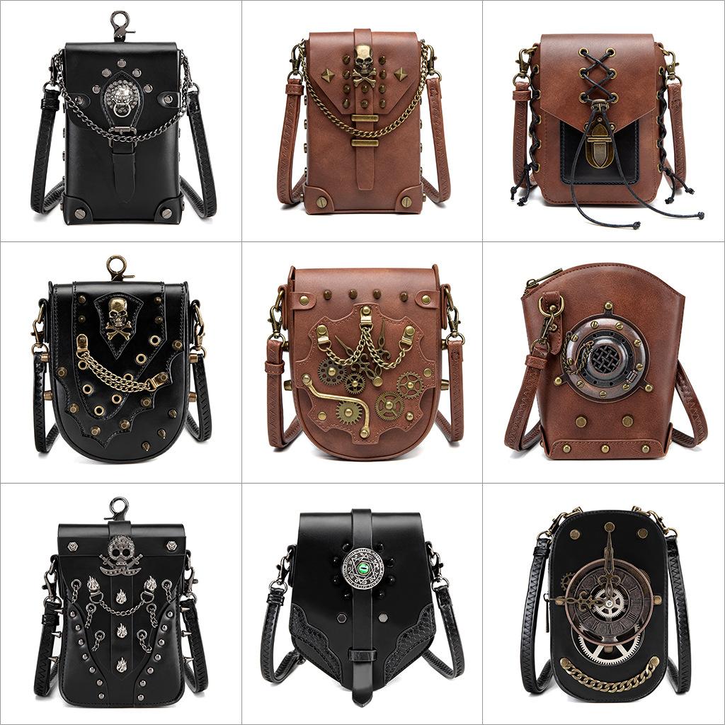Steampunk Women's Single-shoulder Bag, Heavy Industry Retro Dumpling Bag, Women's Versatile Underarm Loose Change Mobile Phone Bag