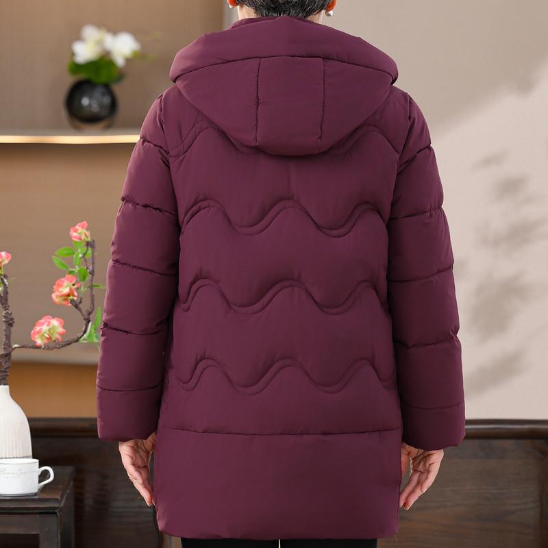 Marime Plus 2XL-7XL Mantouri de iarnă pentru femei de vârstă mijlocie, cu glugă, haine groase, calde, elegante, parkas, jachete pentru femei