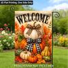 2D Flat, 2D Flat Printing Garden Flag 1pc, Warm Welcome Autumn Pumpkins Single Sided Garden Flag, Holiday Yard Banner, for Outdoor Home, Yard Decor, S