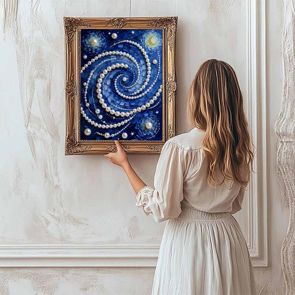 DIY The Starry Sky Diamond Art Kits Without Frame 35x45cm Gem Art Diamond Painting Kits for Adults/Beginners Gift Idea Home Wall Decor