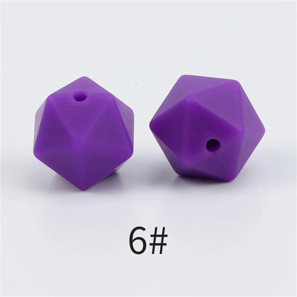 TX49 10Pcs 14mm Hexagon Solid Color Silicone Beads Jewelry DIY Necklace Bracelets Keychain Trend Handmade Accessories Jewelry