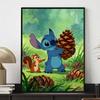 Disney Stitch and Chipmunk Diamond Art Painting Kit 5D Handmade DIY Diamond Painting, Home Wall Decoration