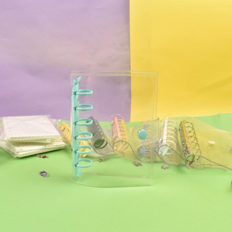 Transparent PVC A5 Planner Cover with Refillable Binder & Zipper Bag