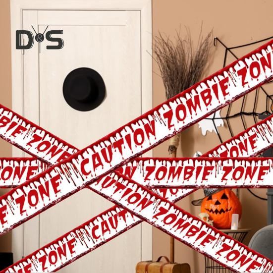 Halloween Warning Tape Outdoor Danger Warning Line Decoration Window Hanging Banner Scary Haunted House Prop Party Supplies