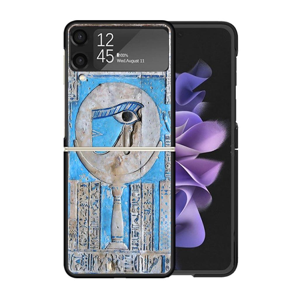 Egypt Nefertiti Anubis Ankh Pharaoh Cases For Samsung Galaxy Z Flip 4 5 6 7 3 Z Flip7 Flip6 Flip4 Flip5 Flip3 5G Hard Shockproof