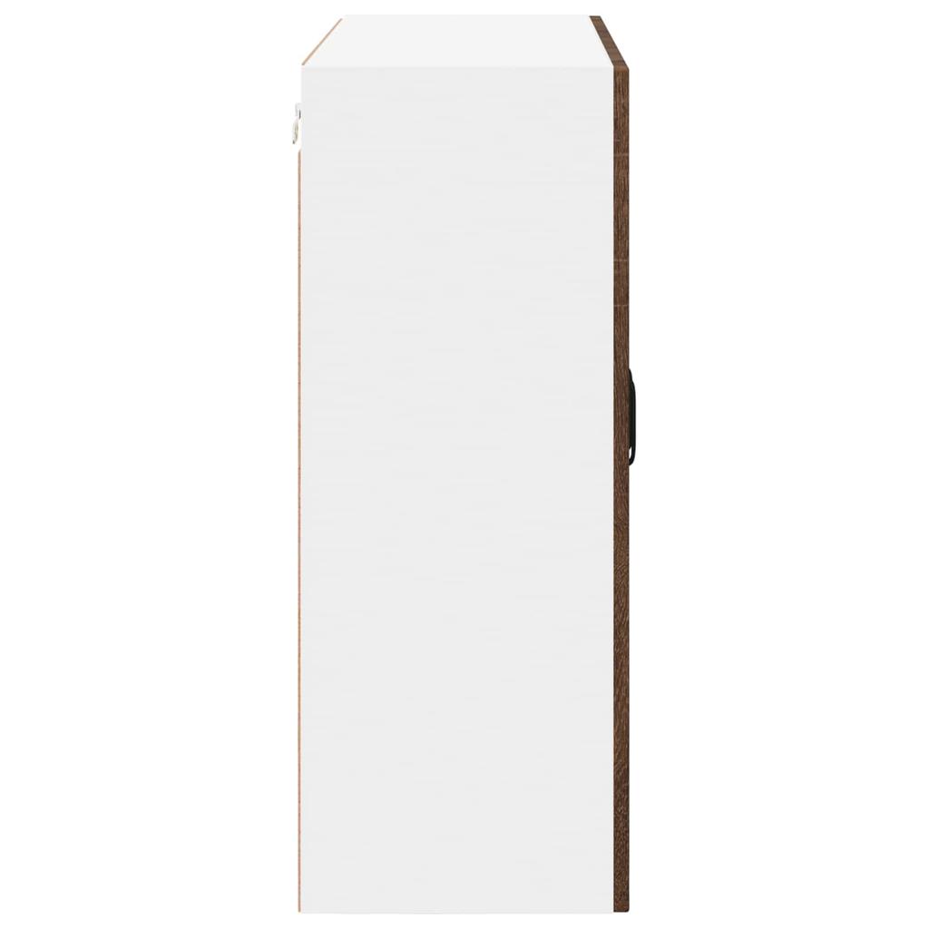 Wall Mounted Glass Cabinet LUCCA Brown Oak 80 x 31 x 80 cm Particleboard