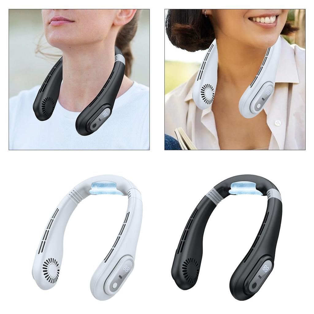 Ventilator portabil silențios fără frunze, ventilator de răcire pentru gât, ventilator de răcire cu aer pentru drumeții, birou, interior și exterior, camping