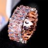 Luxury Female Crystal White Zircon Stone Engagement Ring Vintage Rose Gold Color Water Drop Wedding Jewelry For Women