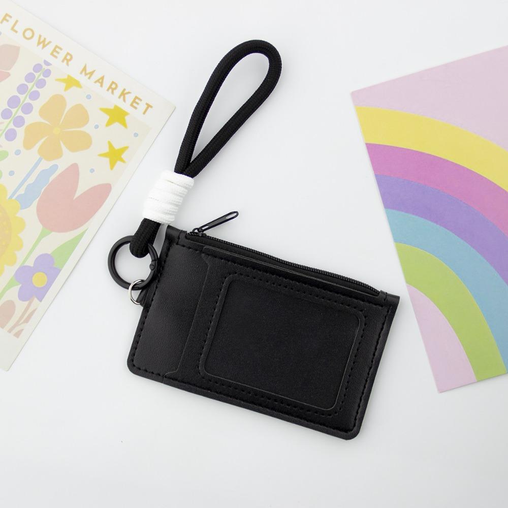 Simple Card & ID Holders PU Leather Card Bag Lightweight Large Capacity Coin Purse Zipper Pocket Pouch Credit Card Case Holders