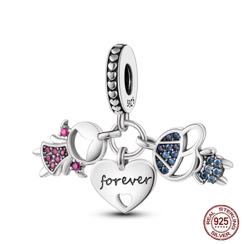 Original 925 Prata Esterlina Cor Mágica Camaleão Luminoso Série Charme Contas Adequado Ajuste Pulseira DIY Jóias Presentes