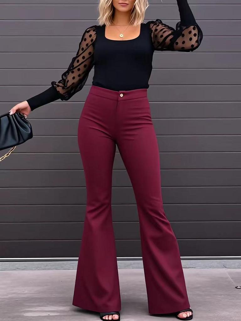 Corduroy Pants Women's Long Trousers Four Seasons Home Clothes Slim Fit Women's Bell Bottom Casual Pants Spot