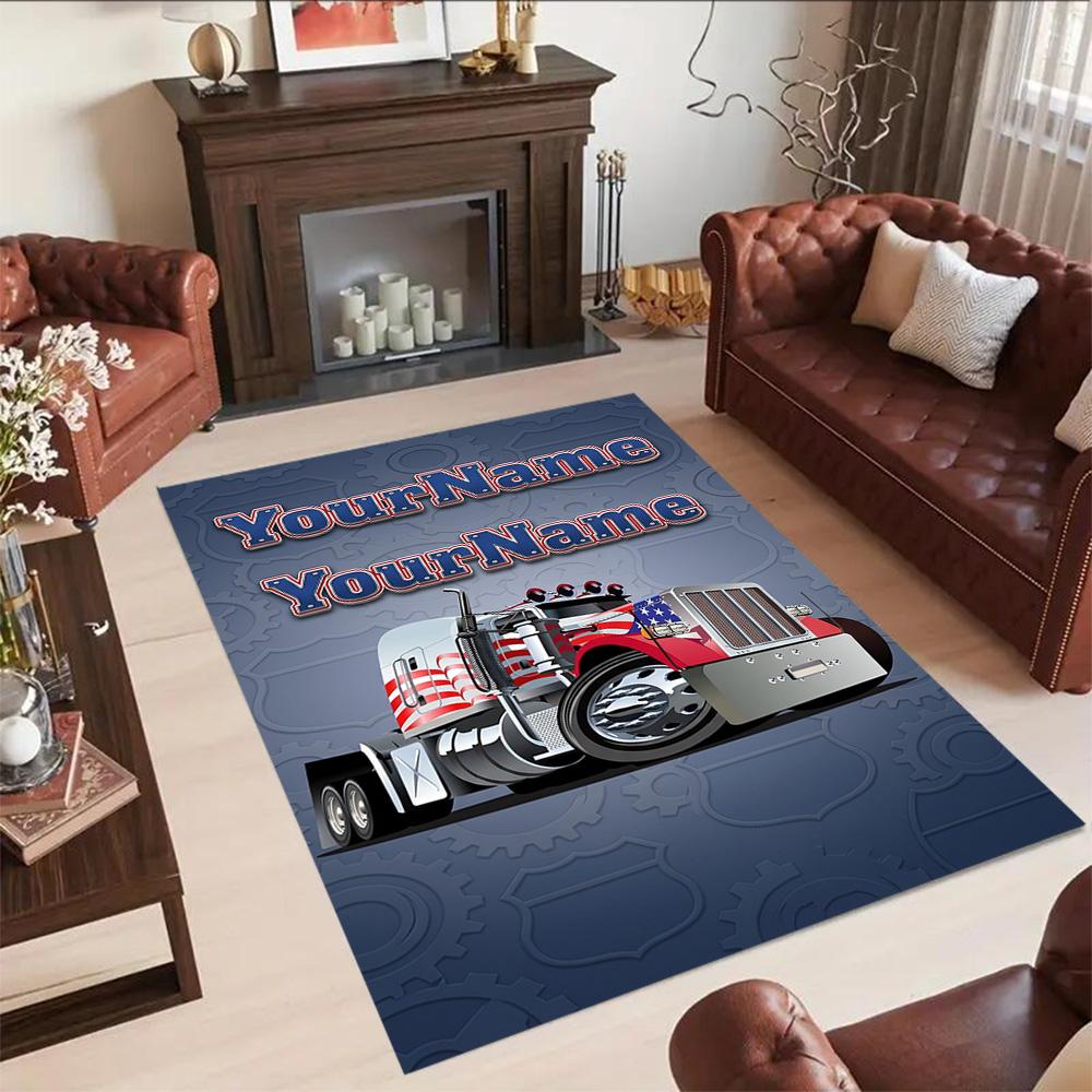 Kw Heavy Trucks Personalized Name Carpet Perfect for Hallway Dining Room Study room Kitchen Antislip Carpet Anime Office Decor Wedding Party Gift