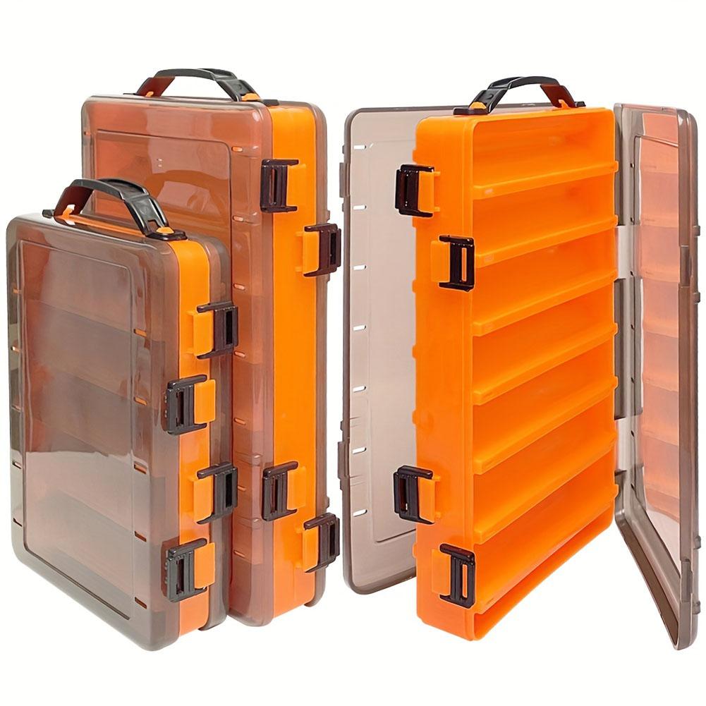 Fishing Tackle Box Transparent Double Sided Fishing Lure Box Plastic Tackle Storage Tray Fishing Tackle Case 10 Cells / 14 Cells