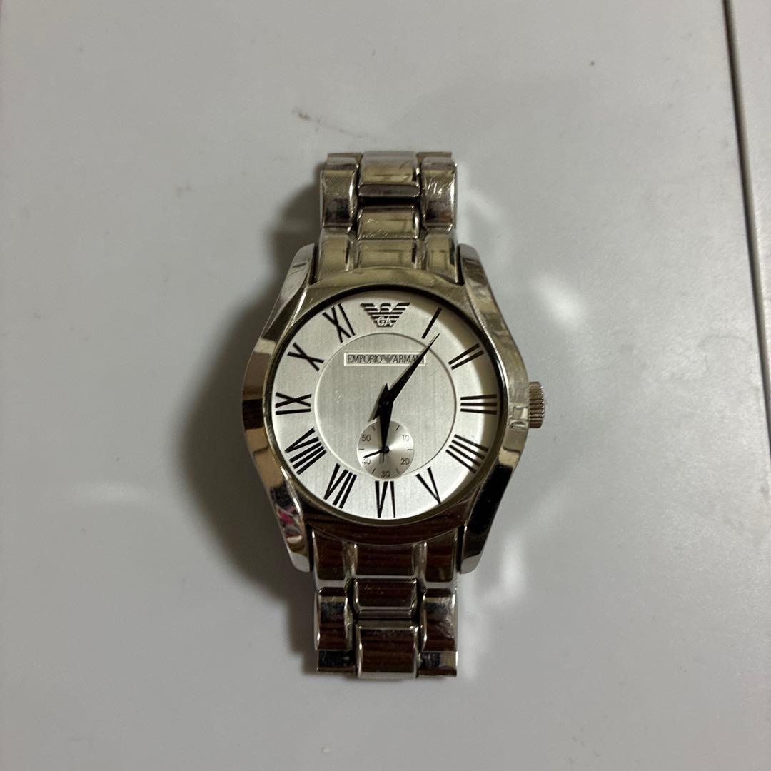 Used EMPORIO ARMANI watch silver Roman index