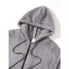 Solid Fleece Lined Drawstring Hooded Top And Long Pants Two Piece Casual Mens Set